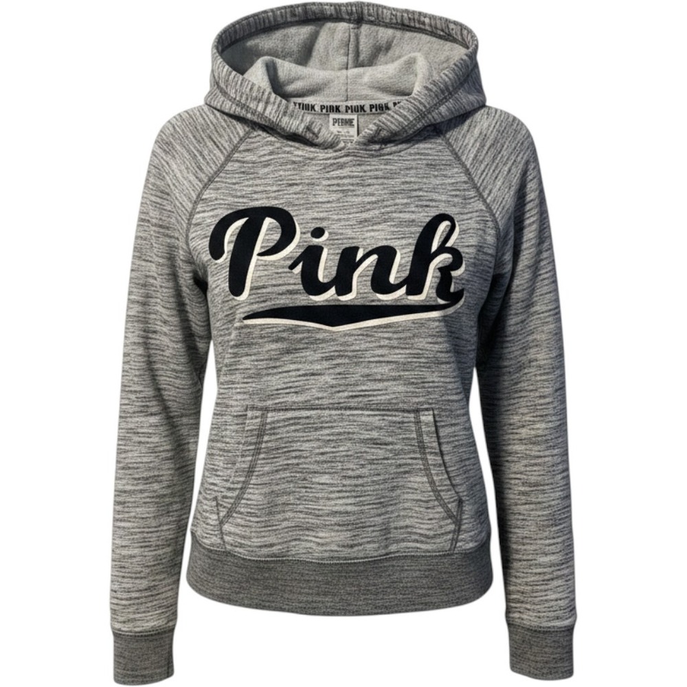 PINK Victoria's Secret Gray Heather Hoodie Pullover Sweatshirt Womens XS